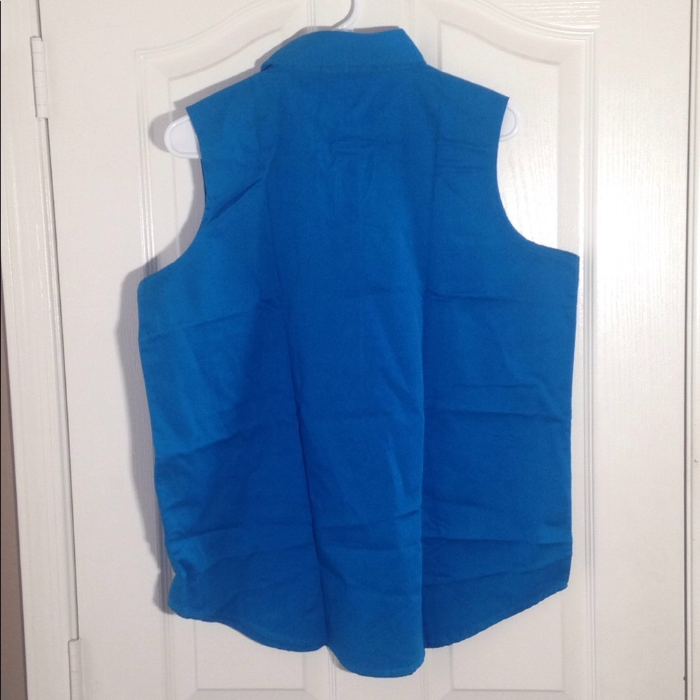 FINAL MARKDOWN Ladies' Blue Generation Sleeveless Work Shirt lrg - Picture 4 of 4